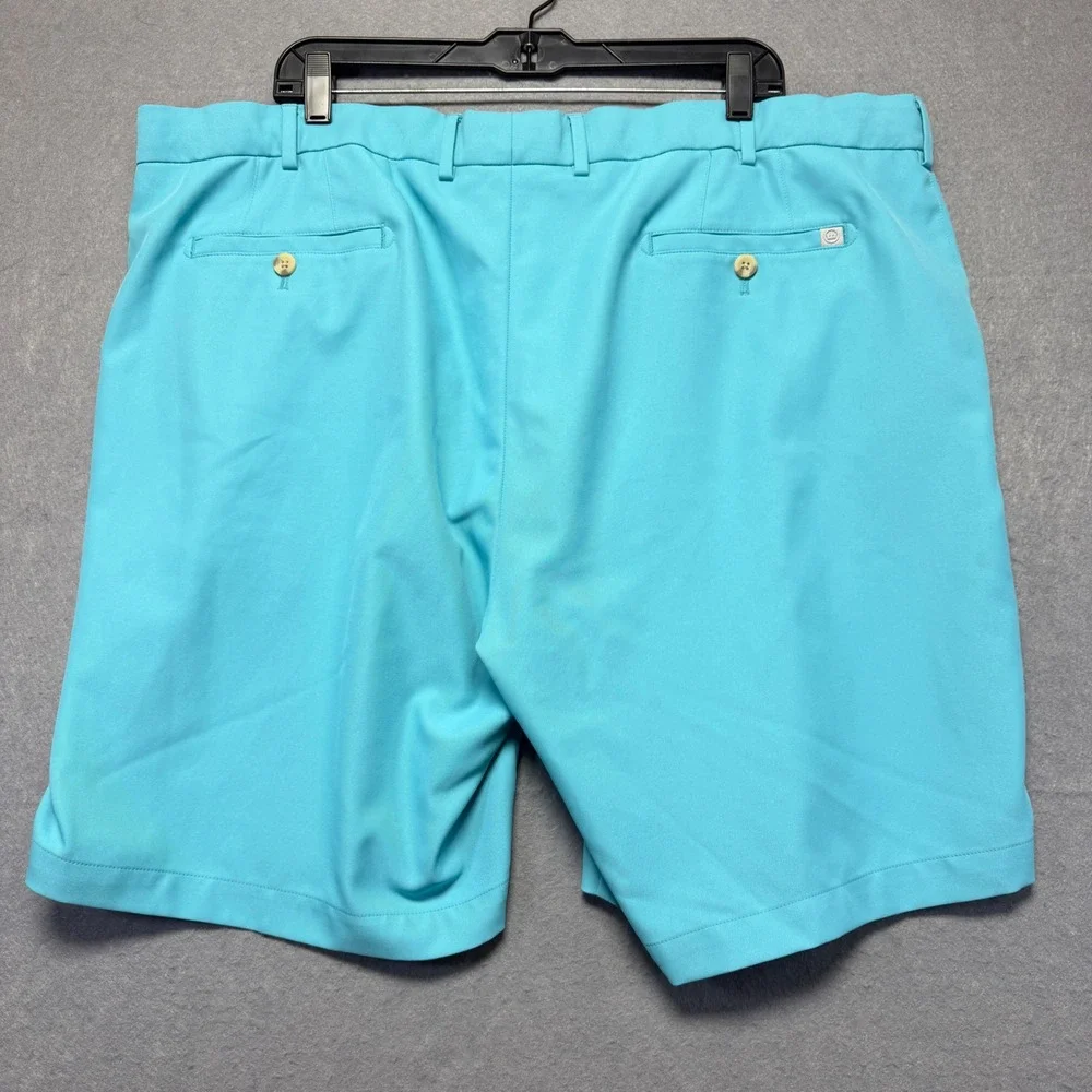Peter Millar Mens Performance Golf Shorts Turquoise Blue Size 44 Stretch Summer‎